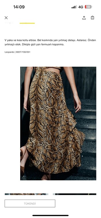Zara Zara leopar elbise