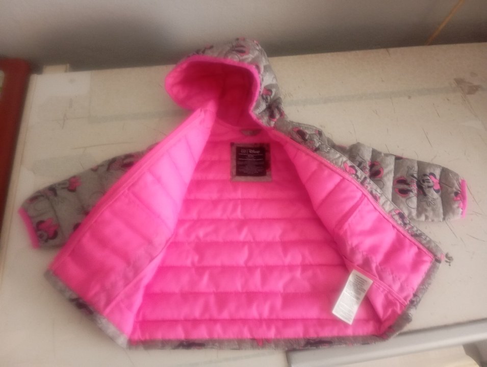 Disney Baby GAP Baskılı Pembe Bebek mont - Görsel 3