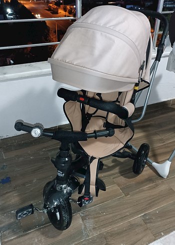 Bej Bebek Arabası Hafif Tasarımlı - Görsel 3