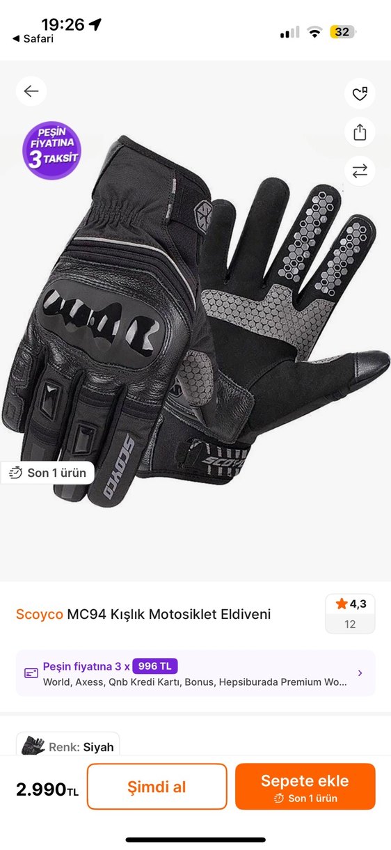 SCOYCO ERKEK KIŞLIK MOTORCU ELDİVENİ - Görsel 5