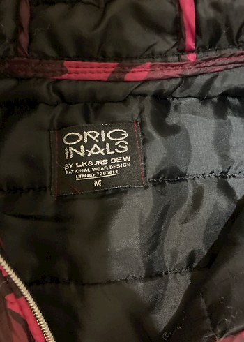 Diğer Kapüşonlu Pembe Kamuflaj Kadın Mont