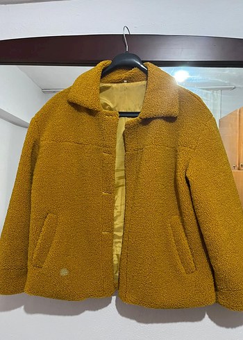 Kahverengi Peluş Kadın Midi Kaban