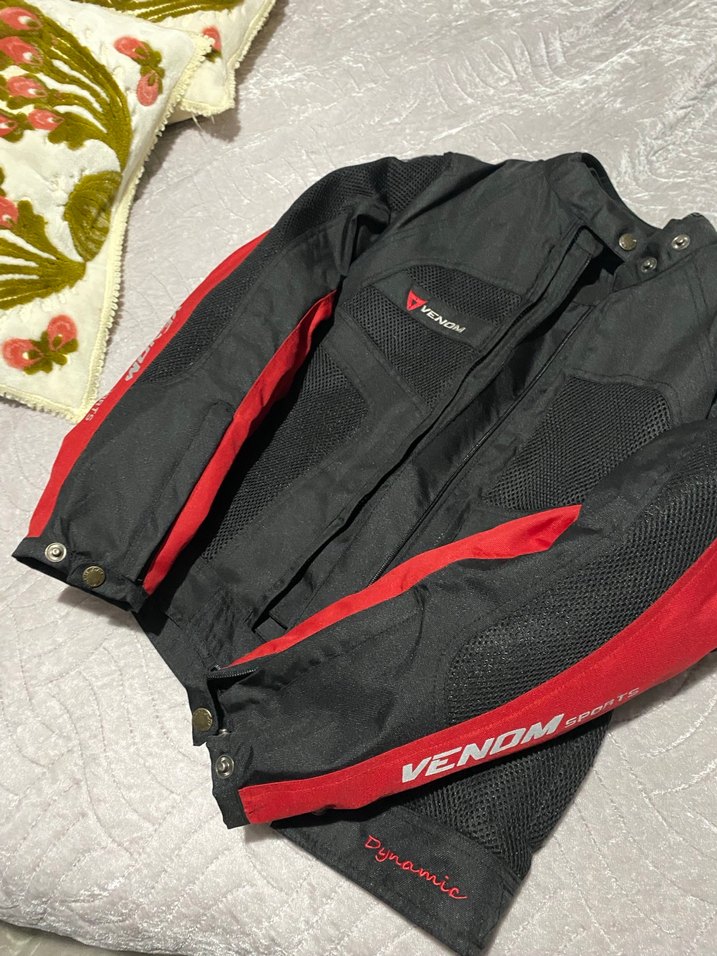 Venom Dynamic Pro Kadın Kırmızı Biker Mont - Görsel 3