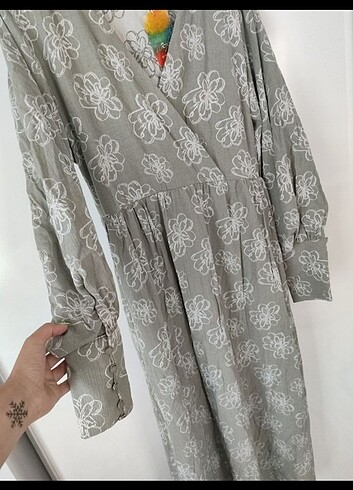 xl Beden Kruvaze yaka elbise 