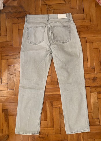 Gri Kadın Denim Pantolon Midi Boy - Görsel 6