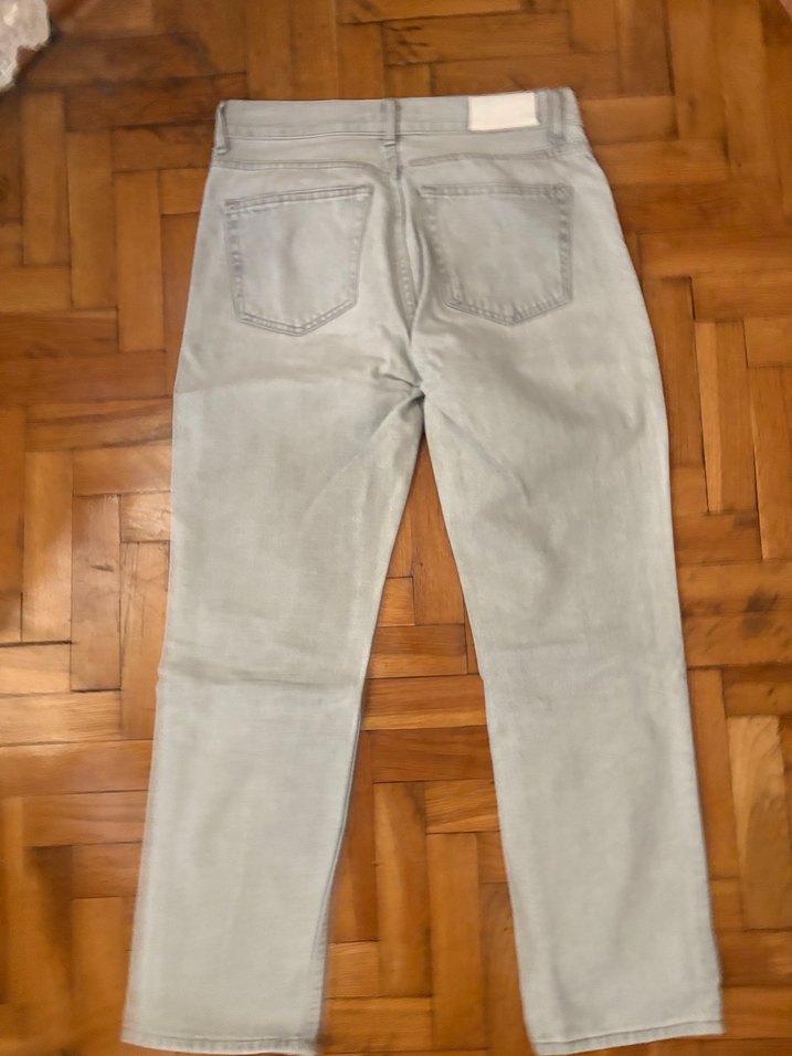 Gri Kadın Denim Pantolon Midi Boy - Görsel 5