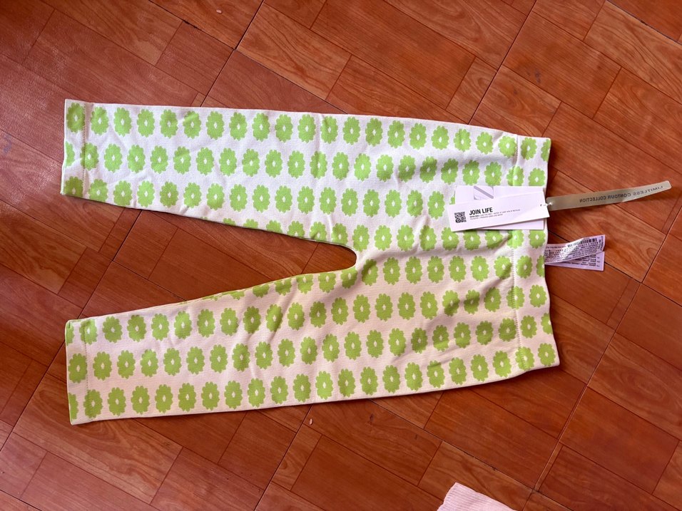 Zara Yarım Çiçekli Yeşil Tayt - Görsel 4