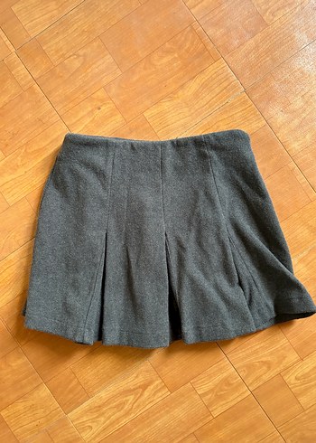 Zara Gri Pilili Mini Etek - Görsel 4