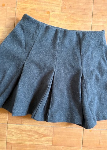 Zara Gri Pilili Mini Etek - Görsel 2