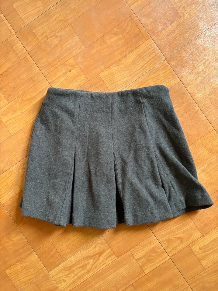 Zara Gri Pilili Mini Etek - Görsel 4