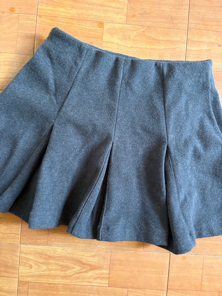 Zara Gri Pilili Mini Etek - Görsel 2