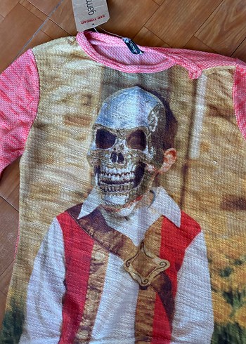 Pembe Baskılı Uzun Kollu Tişört - Görsel 2