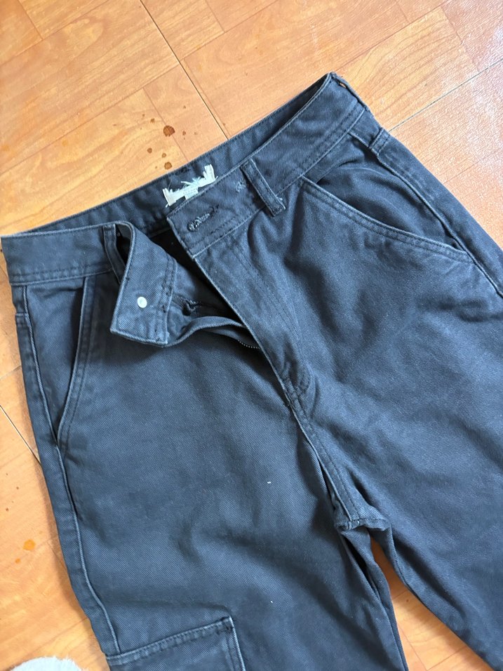 Kadın Lacivert Bol Kesim Kemerli Kot Pantolon - Görsel 2