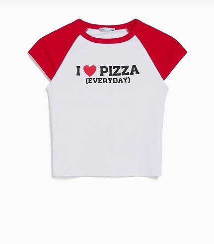 Bershka ı love pizza everday tişört