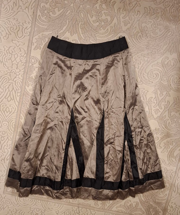 midi Pilili Saten Etek - Görsel 3