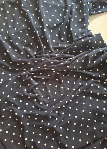 Puantiyeli Midi Bohem Elbise - Görsel 4