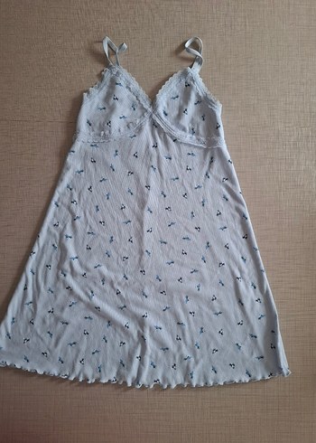 Beyaz Dantel Detaylı Midi Gecelik - Görsel 2