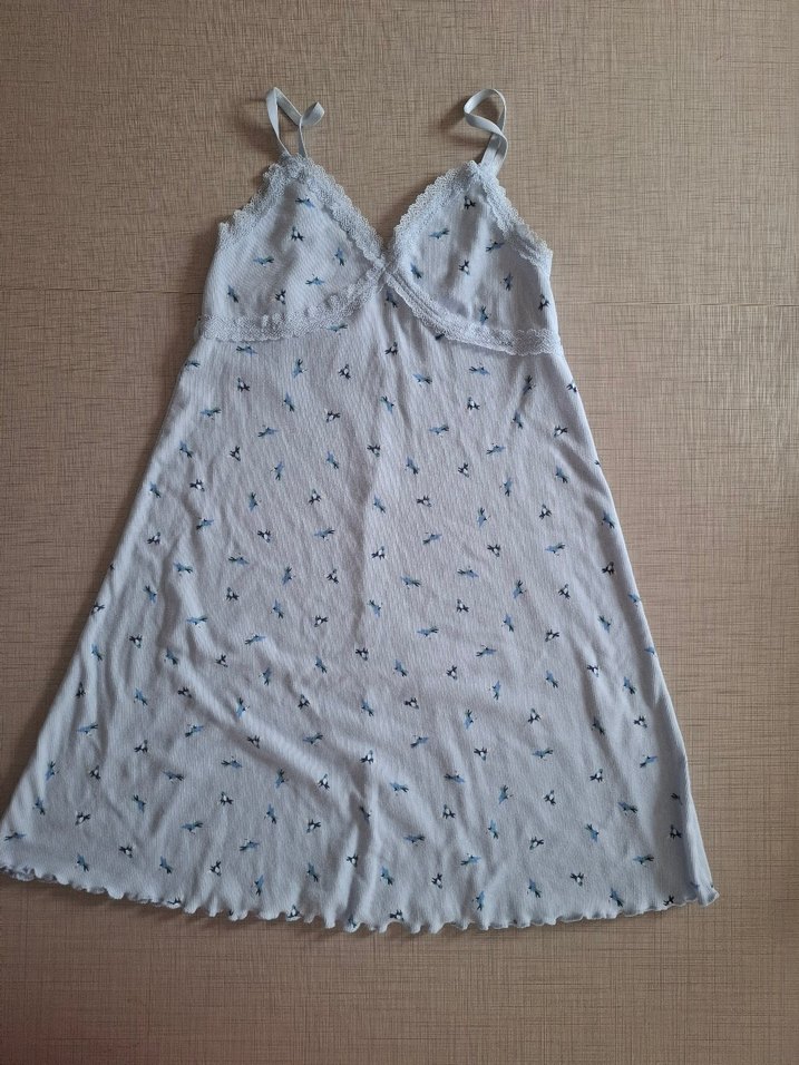 Beyaz Dantel Detaylı Midi Gecelik - Görsel 2