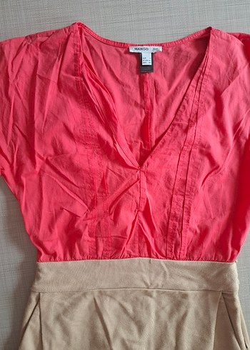 Pembe V Yaka Midi Elbise - Görsel 2