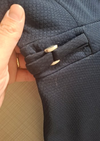 Lacivert Kemerli kisa Elbise - Görsel 3