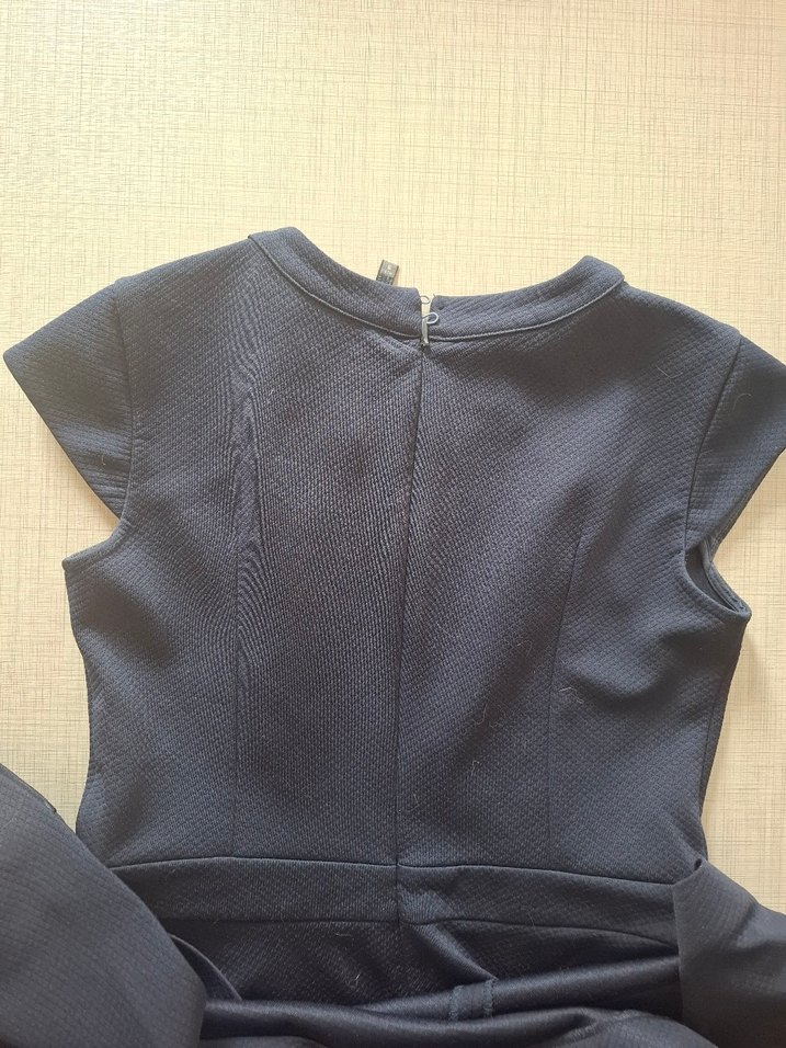 Lacivert Kemerli kisa Elbise - Görsel 5