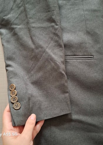 Gri Düğmeli Erkek Takım Ceketi - Görsel 2