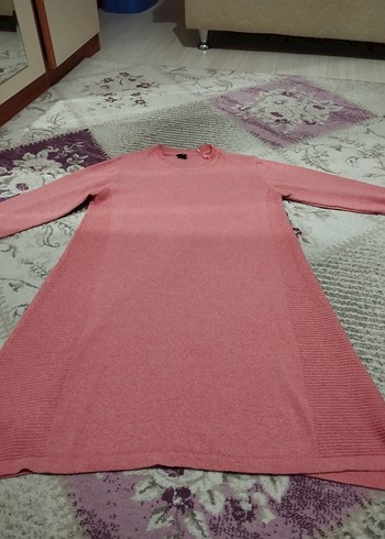 Pembe Uzun Kollu Triko Kadın Kazak