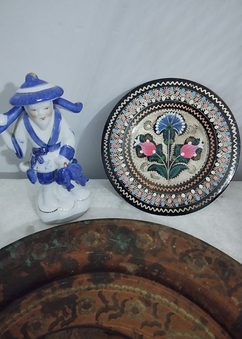 El İşçiliği Bakır Dekoratif Tabak Seti - Görsel 6