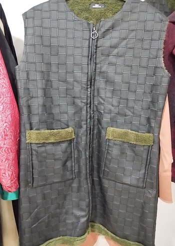 siyah Uzun Fermuarlı Kadın Yelek - Görsel 2