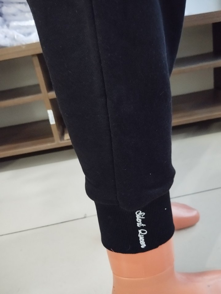 Siyah Rahat Kesim Kadın Eşofman Altı - Görsel 4