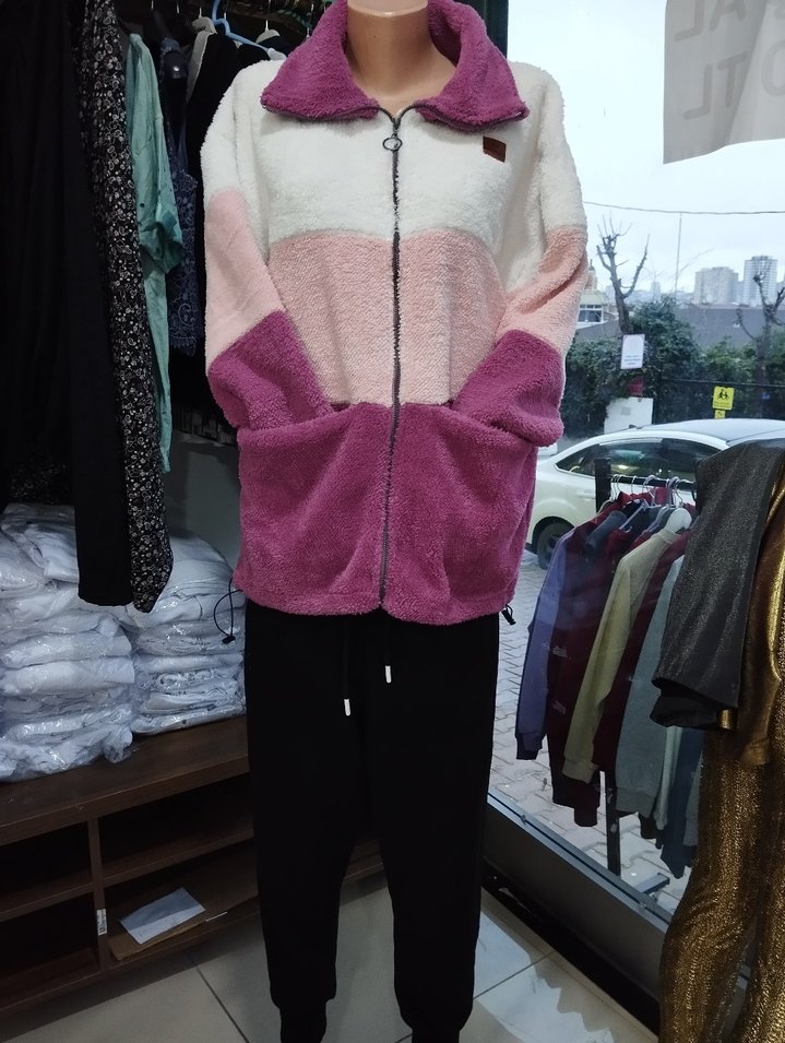 Renkli Fermuarlı Kadın  Mont - Görsel 2