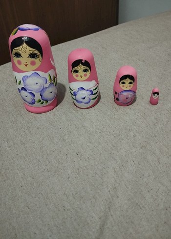 Pastel Pembe Rus Matruşka Bebek Seti - Görsel 8