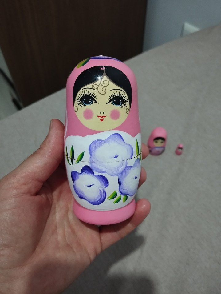 Pastel Pembe Rus Matruşka Bebek Seti - Görsel 3