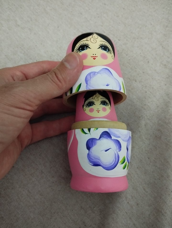 Pastel Pembe Rus Matruşka Bebek Seti - Görsel 2