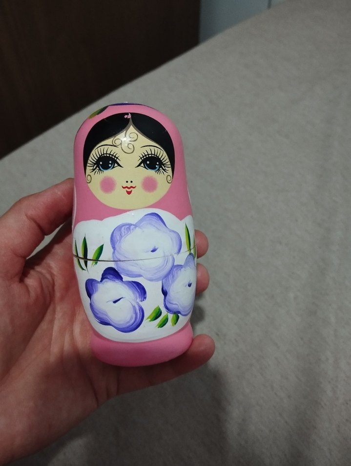 Pastel Pembe Rus Matruşka Bebek Seti - Görsel 4