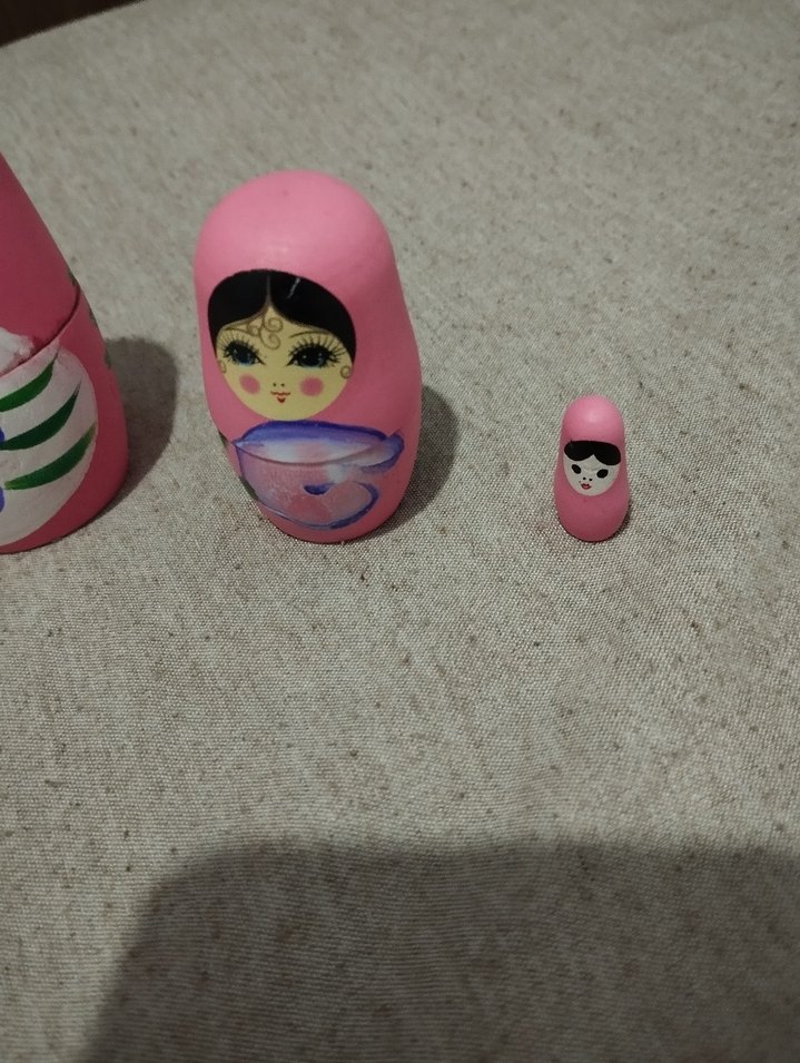 Pastel Pembe Rus Matruşka Bebek Seti - Görsel 5