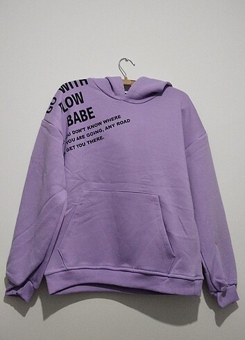 12-13 Yaş Beden mor Renk Sweatshirt