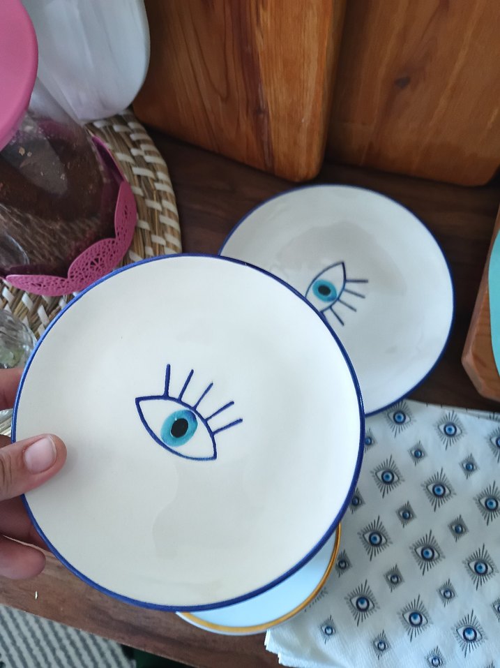 Mavi Göz Desenli Fincan ve Tabak Seti - Görsel 2