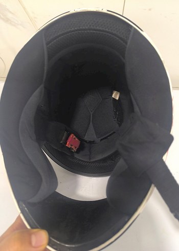 Beyaz Baskılı Seramik Motosiklet Kaskı - Görsel 4