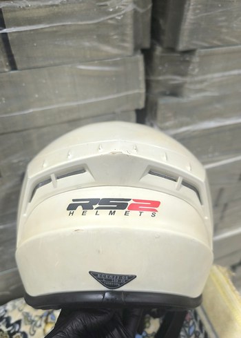 Beyaz Baskılı Biker Kask - Görsel 3