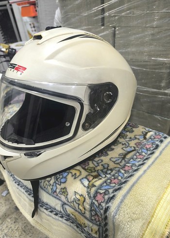 Beyaz Baskılı Biker Kask - Görsel 4