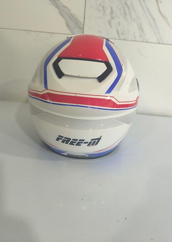 Renkli Desenli Beyaz Motosiklet Kaskı Velcro - Görsel 5