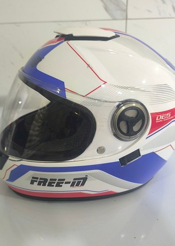 Renkli Desenli Beyaz Motosiklet Kaskı Velcro - Görsel 2