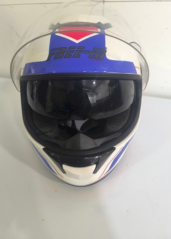 Renkli Desenli Beyaz Motosiklet Kaskı Velcro - Görsel 4