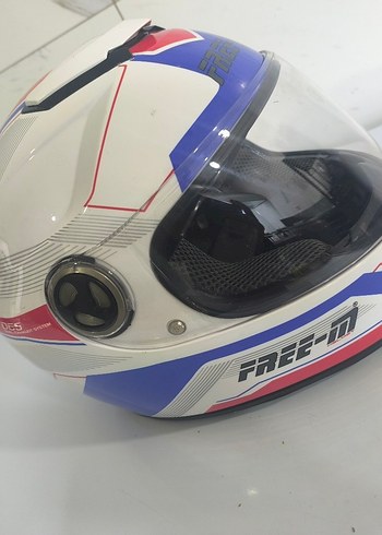 Renkli Desenli Beyaz Motosiklet Kaskı Velcro - Görsel 3