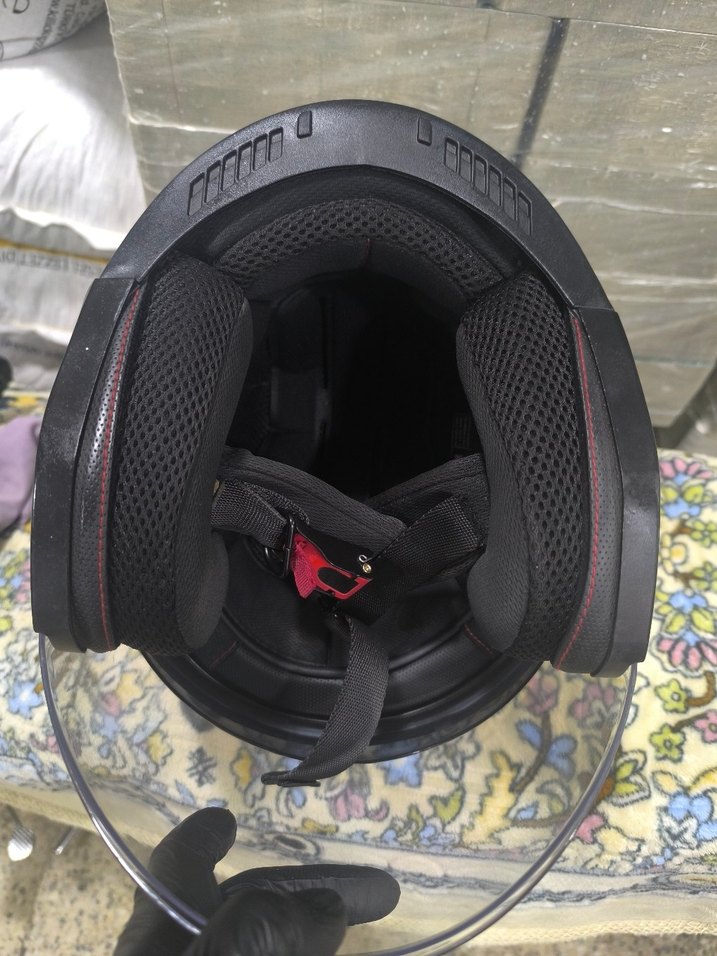 Beyaz Biker Motosiklet Kaskı Velcro Bantlı - Görsel 3