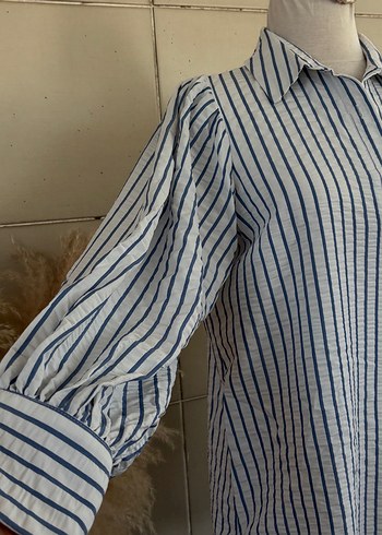 Çizgili Bohem Kadın  Gömlek - Görsel 4