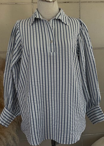 Çizgili Bohem Kadın  Gömlek - Görsel 3