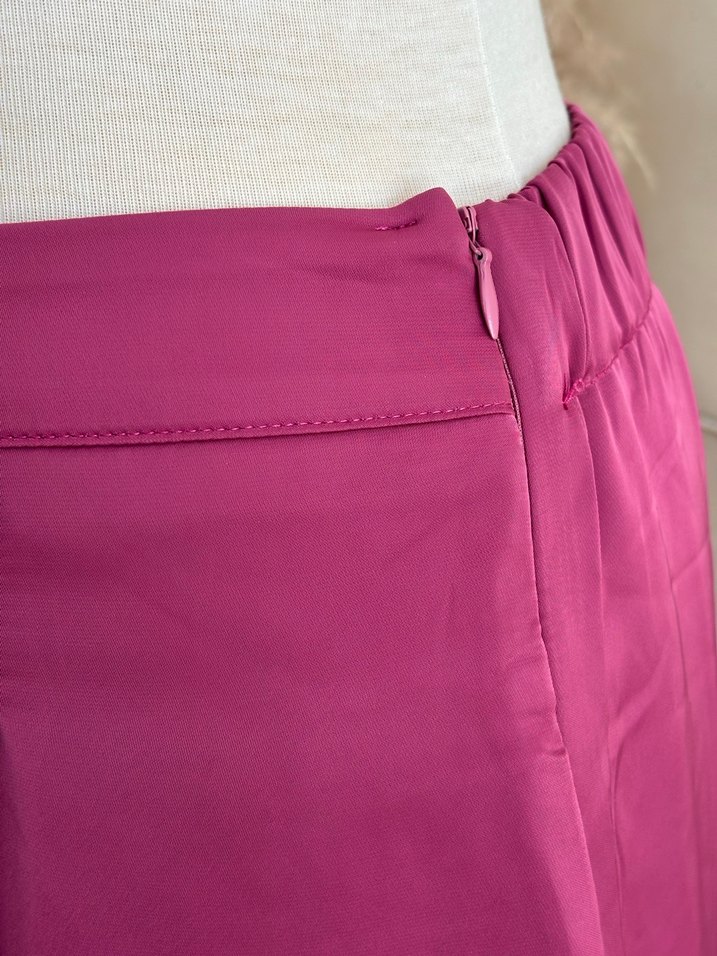 Parlak Mor Pilili Kadın saten  Pantolon - Görsel 5