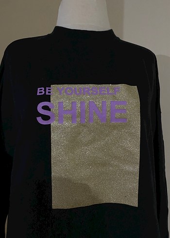 Siyah Payetli Uzun Kollu Sweatshirt - Görsel 2